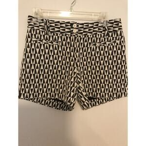Anthropologie Cartonnier Neda Black/White Geometric Print Shorts - Size 6
